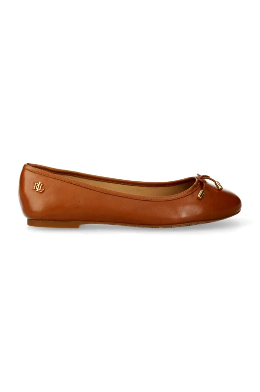 Lauren Ralph Lauren Δερμάτινες μπαλαρίνες Lauren Ralph Lauren Jayna Jayna χρώμα: καφέ, 802940603002 802941000000