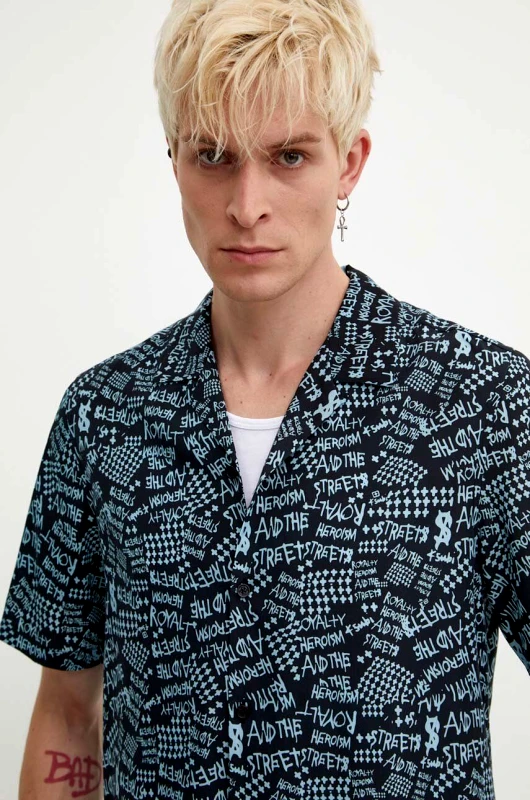 KSUBI Πουκάμισο KSUBI heroism ss shirt χρώμα: μαύρο, MPS24SH013