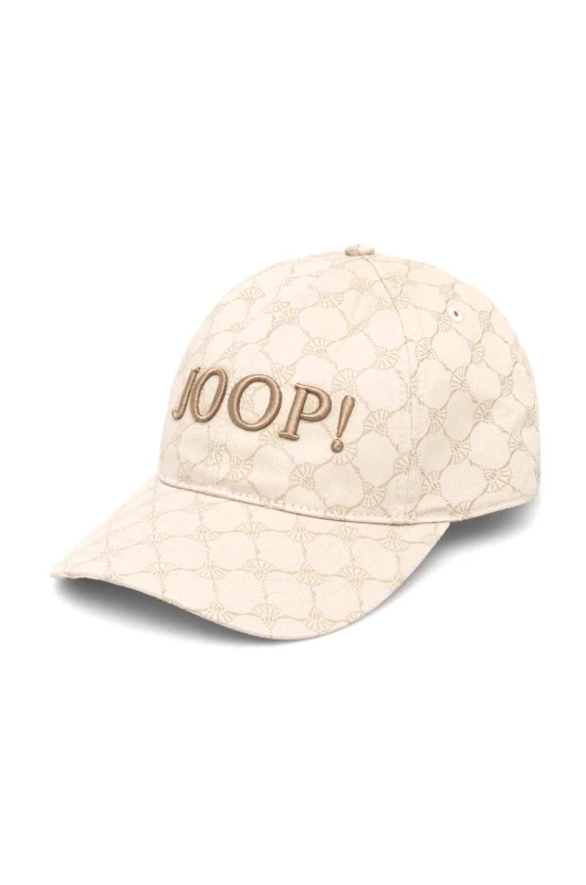 Joop! Βαμβακερό καπέλο του μπέιζμπολ Joop! χρώμα: μπεζ