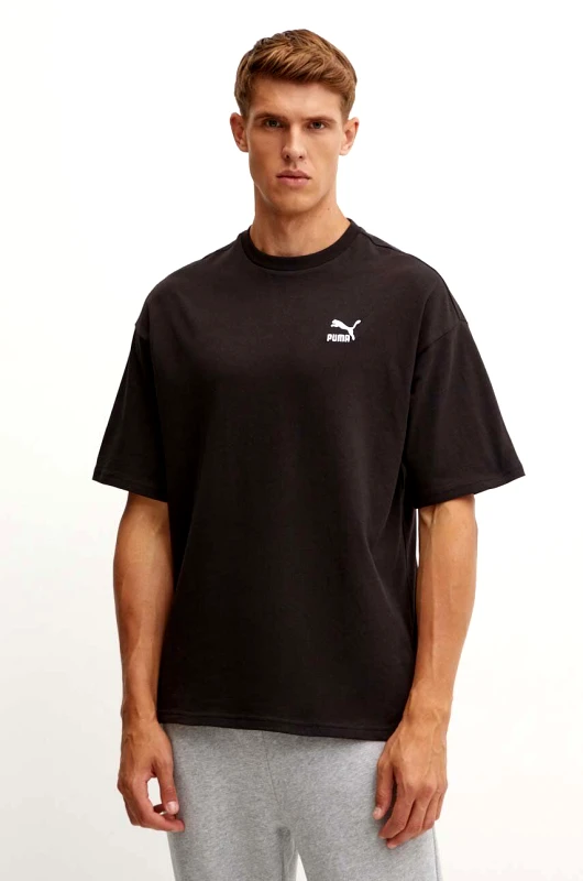 Puma Βαμβακερό μπλουζάκι Puma ανδρικά, χρώμα μαύρο 586668