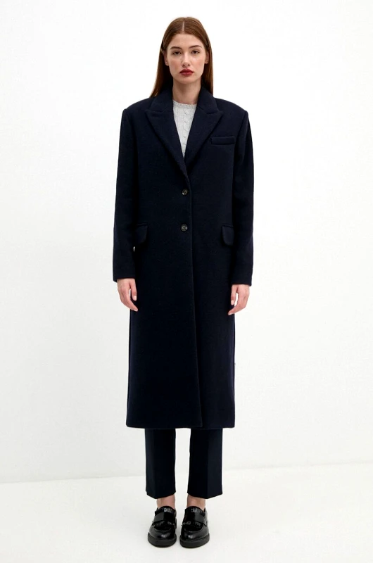 Calvin Klein Μάλλινο παλτό Calvin Klein χρώμα: ναυτικό μπλε, K20K207710