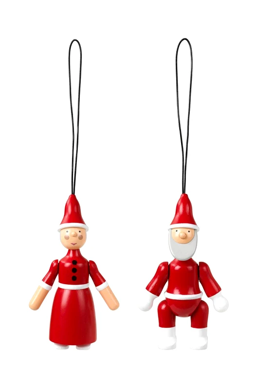 Kay Bojesen Στολίδι χριστουγεννιάτικου δέντρου Kay Bojesen Santa Claus and Santa Clara 2-pack