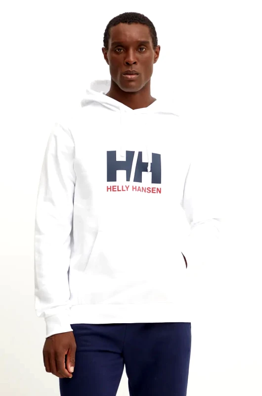 Helly Hansen Βαμβακερή μπλούζα Helly Hansen HH LOGO χρώμα: άσπρο, με κουκούλα, 30394