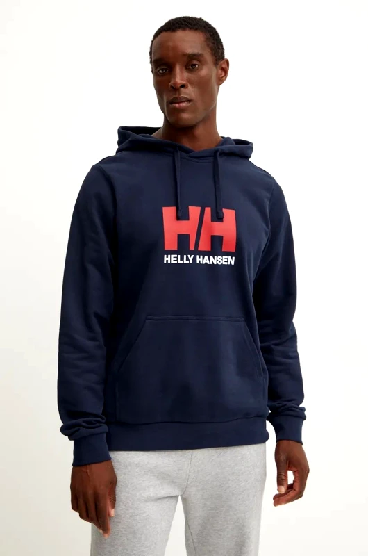 Helly Hansen Βαμβακερή μπλούζα Helly Hansen HH LOGO χρώμα: ναυτικό μπλε, με κουκούλα, 30394