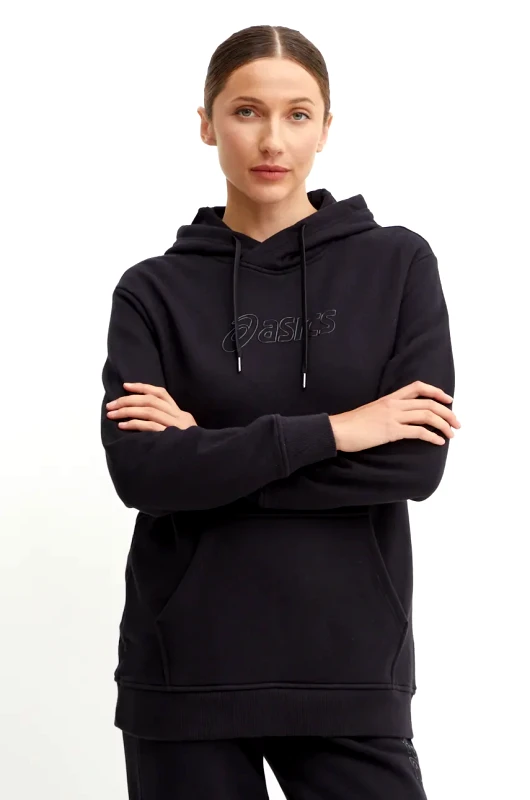 Asics Μπλούζα Asics χρώμα: μαύρο, με κουκούλα, 2032C845