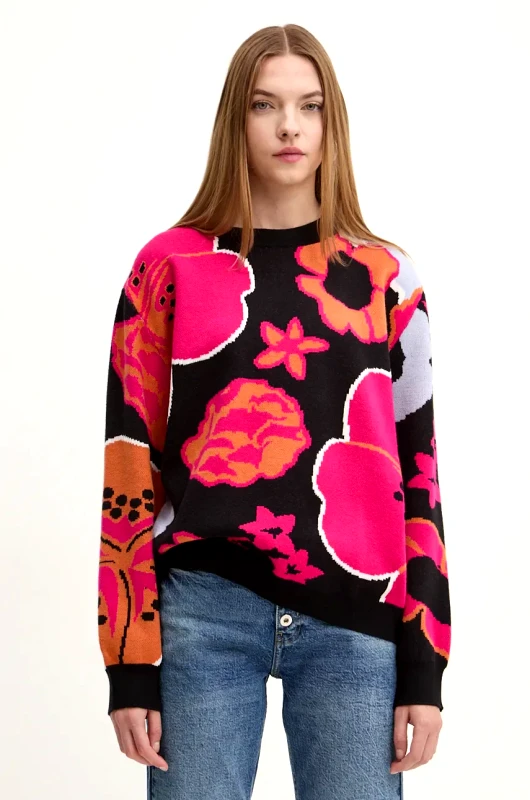 Desigual Πουλόβερ Desigual NIAGARA χρώμα: μαύρο, 24WWJF32