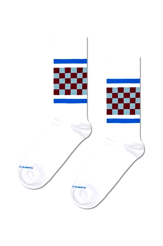 Happy Socks Κάλτσες Happy Socks Checked Stripe Sneaker Sock χρώμα: άσπρο, P001876