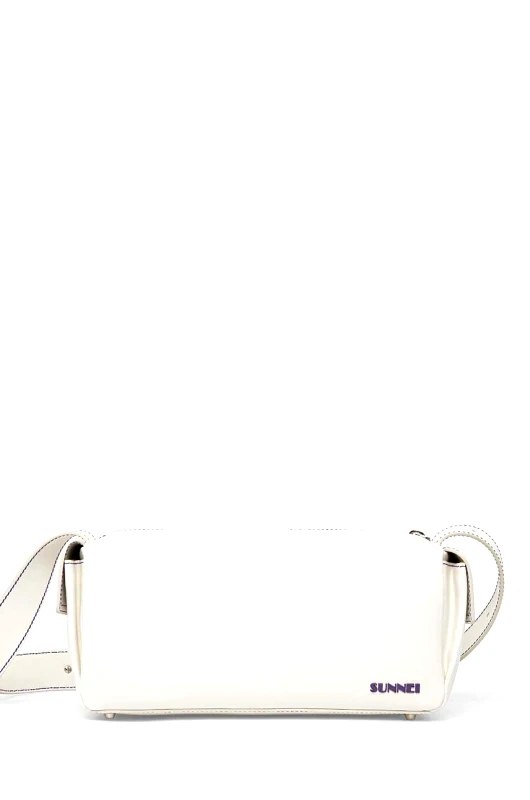 Sunnei Δερμάτινη τσάντα Sunnei χρώμα: άσπρο, MACCWBAG017