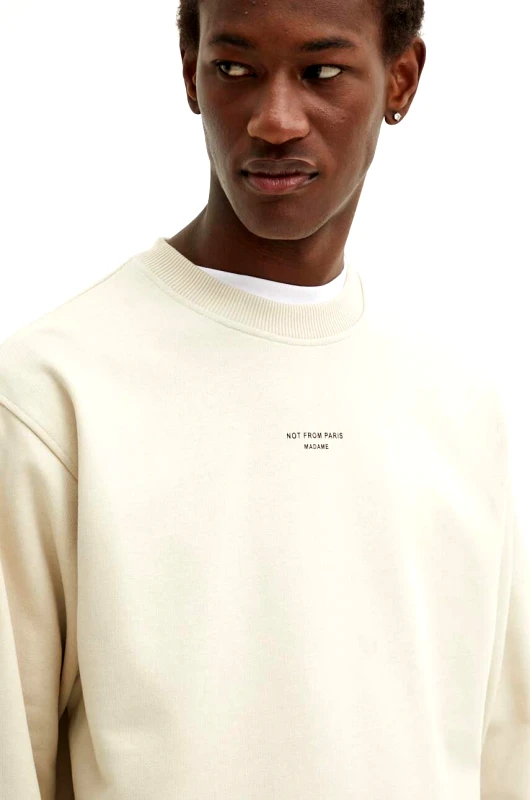 Drôle de Monsieur Βαμβακερή μπλούζα Drôle de Monsieur χρώμα: μπεζ, PERM.SW148.CO127 Le Sweatshirt Slogan Cl