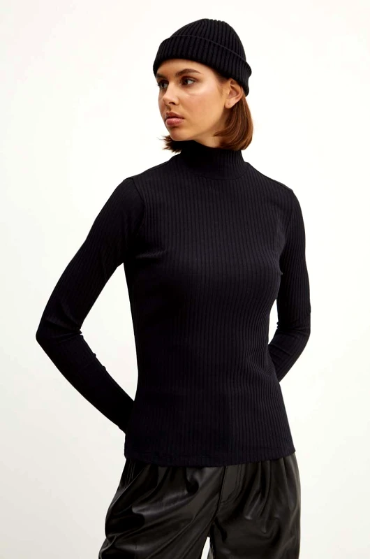 HUGO Longsleeve HUGO χρώμα: μαύρο, 50521325