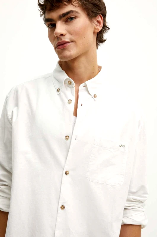 A.P.C. Βαμβακερό πουκάμισο A.P.C. Chemise Mateo Logo