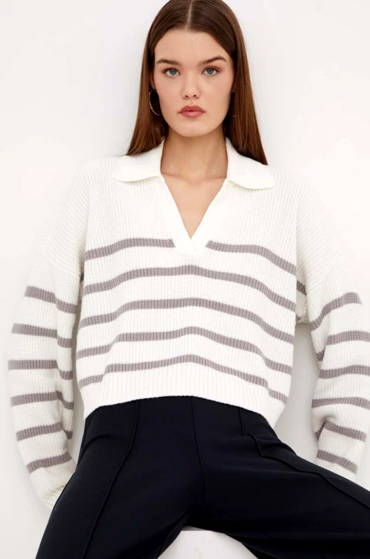 Hollister Co. Πουλόβερ Hollister Co. χρώμα: άσπρο