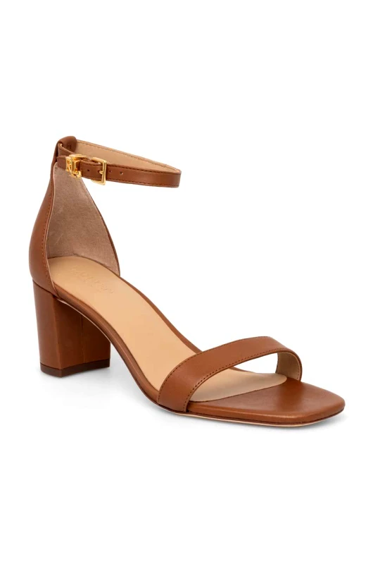 Lauren Ralph Lauren Δερμάτινα σανδάλια Lauren Ralph Lauren Logan χρώμα: καφέ, 802927949002