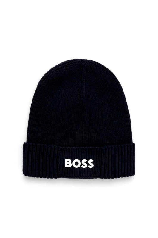 BOSS Green Σκουφί από μείγμα μαλλιού Boss Green BOSS GREEN χρώμα: ναυτικό μπλε