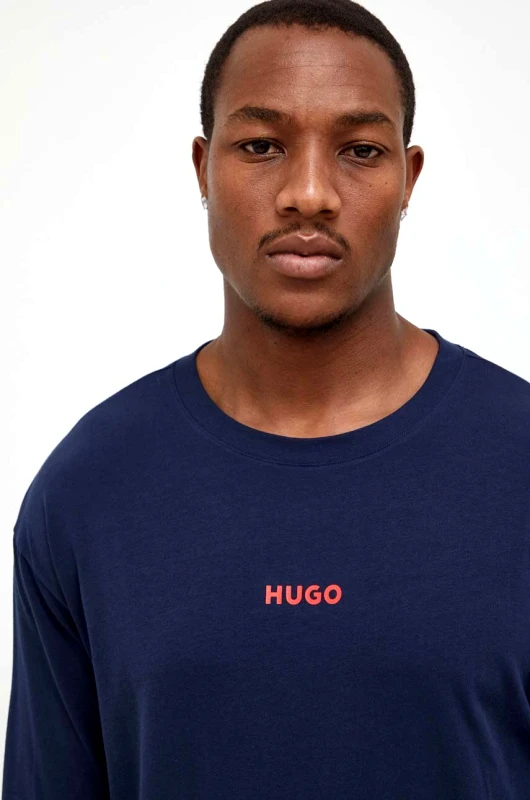 HUGO Μακρυμάνικο lounge HUGO χρώμα: ναυτικό μπλε
