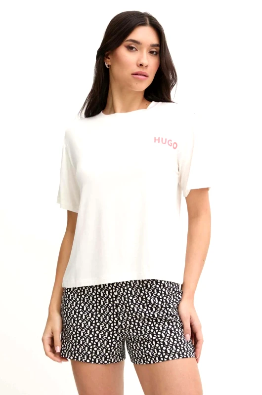 HUGO Μπλουζάκι lounge HUGO χρώμα: μπεζ, 50490707