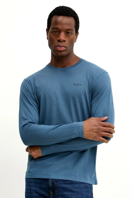 Pepe Jeans Βαμβακερή μπλούζα με μακριά μανίκια Pepe Jeans JACKO LONG χρώμα: μπλε, PM509752