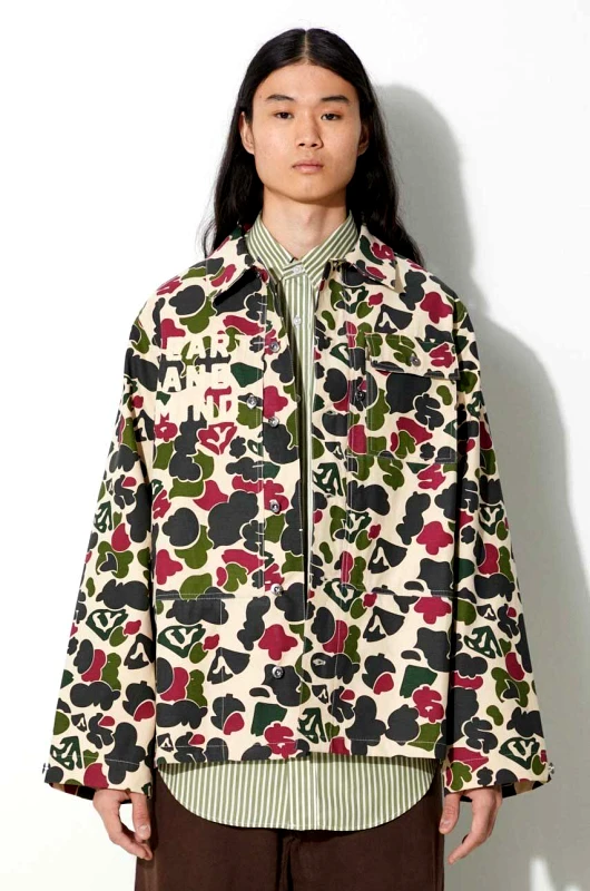 Billionaire Boys Club Βαμβακερό πουκάμισο Billionaire Boys Club Duck Camo ανδρικό, χρώμα: πράσινο, B23423