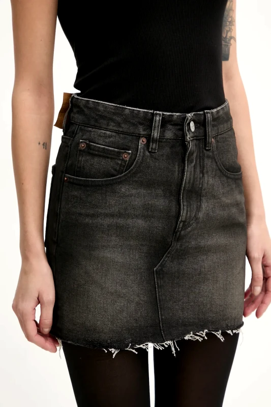 MM6 Maison Margiela Τζιν φούστα MM6 Maison Margiela χρώμα: γκρι, S62ME0011.S30848