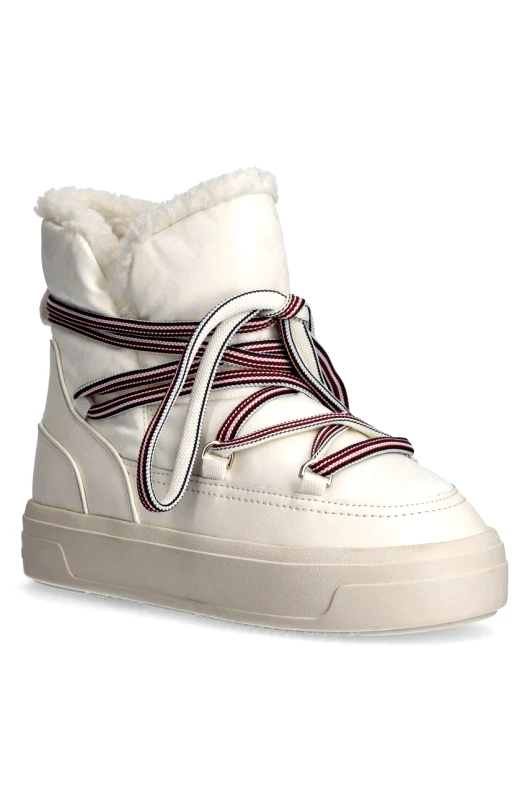 Tommy Hilfiger Μπότες χιονιού Tommy Hilfiger SNOWBOOT MONOGRAM FAUX FUR χρώμα: μπεζ, FW0FW08389
