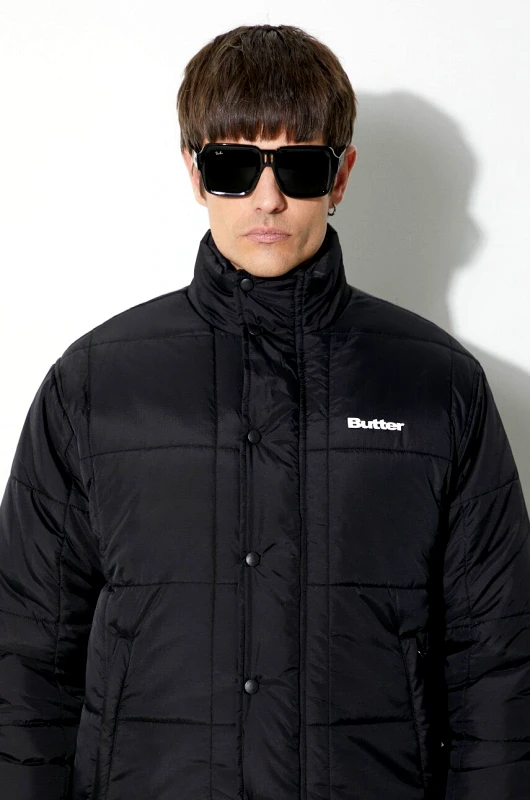 Butter Goods Μπουφάν Butter Goods Grid Puffer Jacket χρώμα: μαύρο, BGQ423D22403