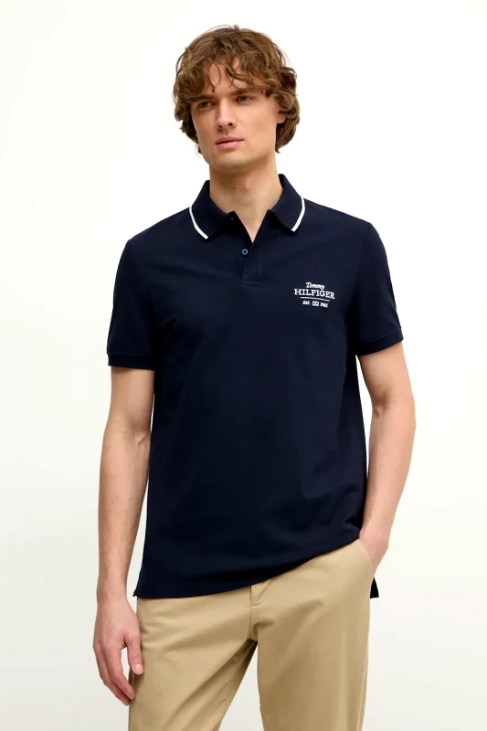 Tommy Hilfiger Πόλο Tommy Hilfiger χρώμα: ναυτικό μπλε, MW0MW37519
