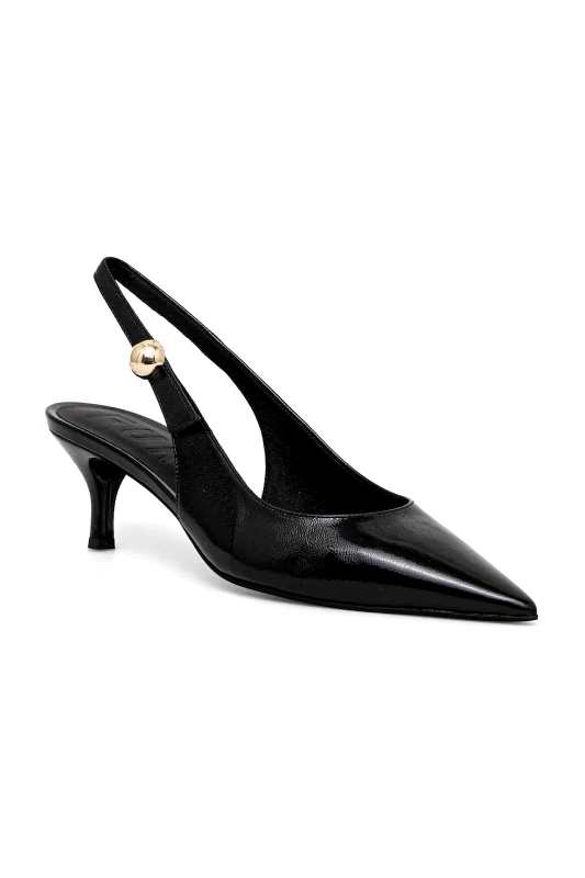 Furla Δερμάτινες γόβες Furla Sfera Slingback χρώμα: μαύρο, YJ07SFE Y57000 O6000