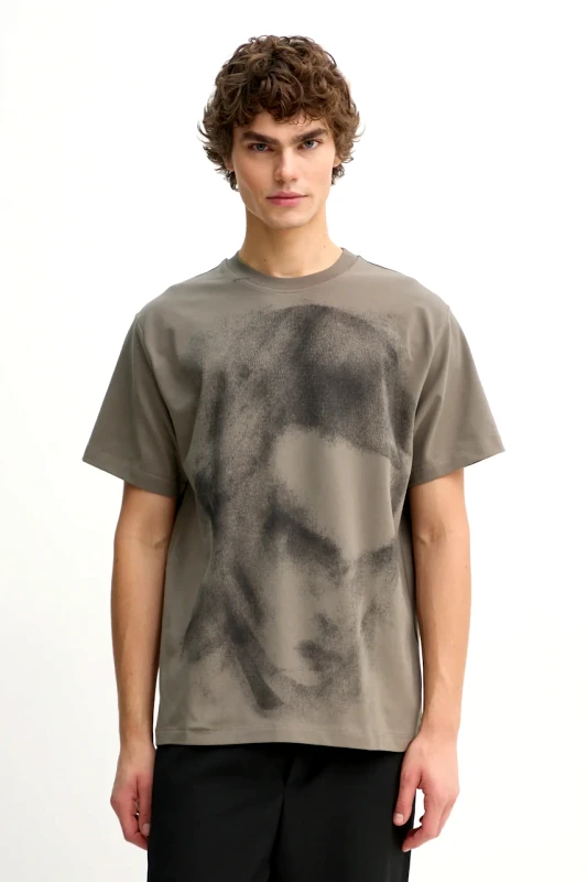 HELIOT EMIL Μπλουζάκι Heliot Emil χρώμα: γκρι, AW24.M.09.128.DG23