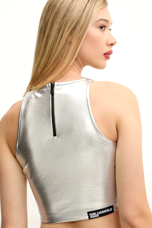 Karl Lagerfeld Jeans Top Karl Lagerfeld Jeans χρώμα: ασημί, A1W17040