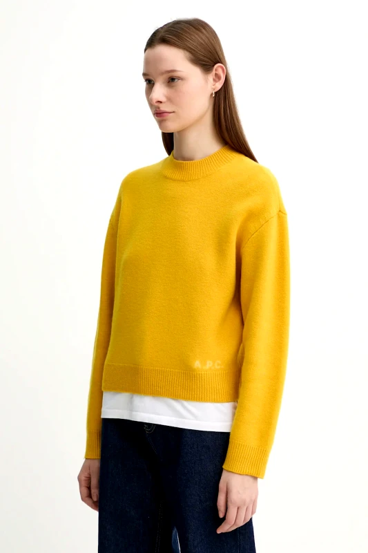 A.P.C. Μάλλινο πουλόβερ A.P.C. pull esther γυναικείο, χρώμα: κίτρινο, WVBDK.F23373