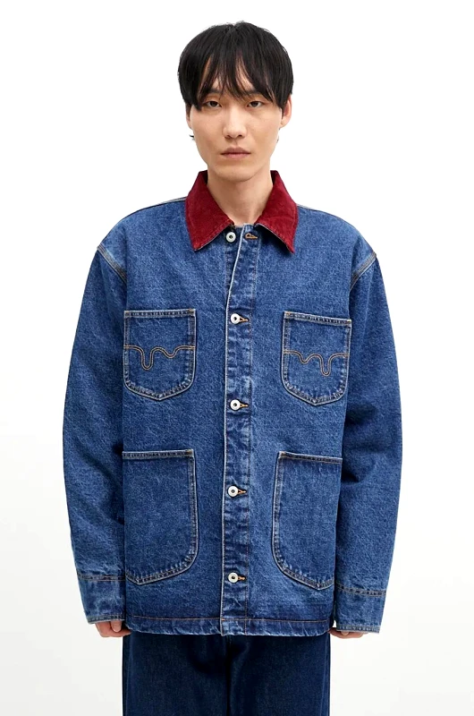 Icecream Τζιν μπουφάν ICECREAM Denim Chore ανδρικό, χρώμα: ναυτικό μπλε, ICD007