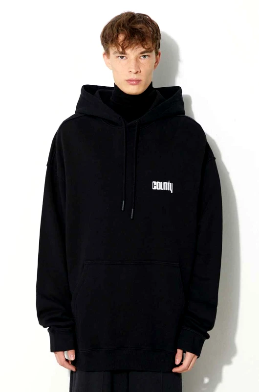 Marcelo Burlon Φούτερ Marcelo Burlon Disco God χρώμα: μαύρο, με κουκούλα