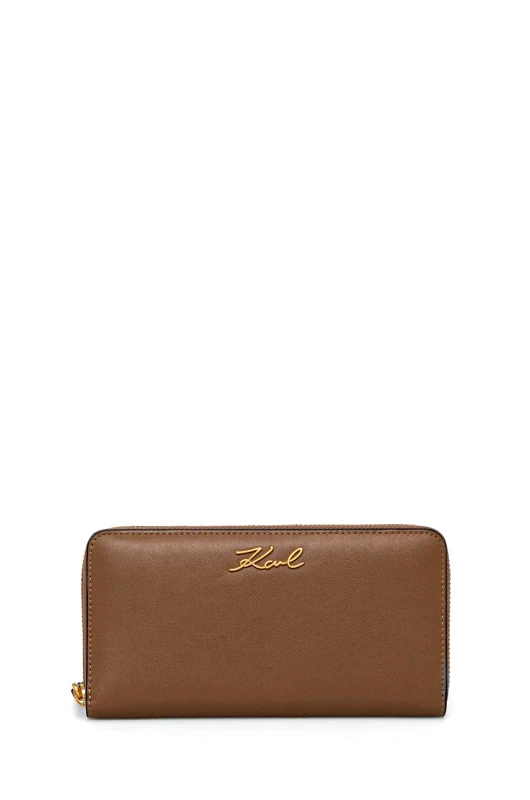 Karl Lagerfeld Πορτοφόλι Karl Lagerfeld χρώμα: καφέ, A1W32106