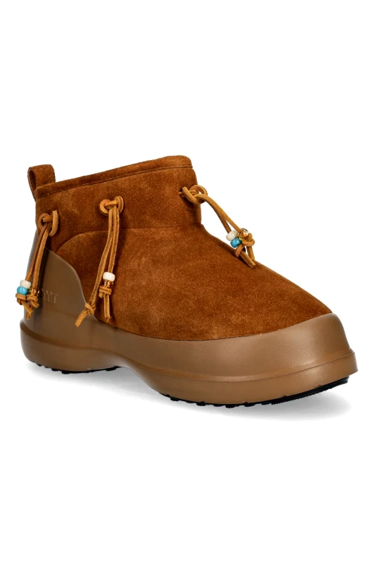 Moon Boot Μπότες χιονιού σουέτ Moon Boot MB LUNA LOW SUEDE BEADS χρώμα: καφέ, 80D2480100 M008
