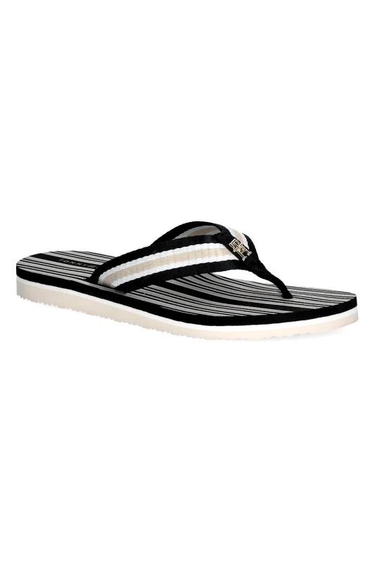 Tommy Hilfiger Σαγιονάρες Tommy Hilfiger IM TH PRINT BEACH SANDAL χρώμα: μαύρο, FW0FW08370