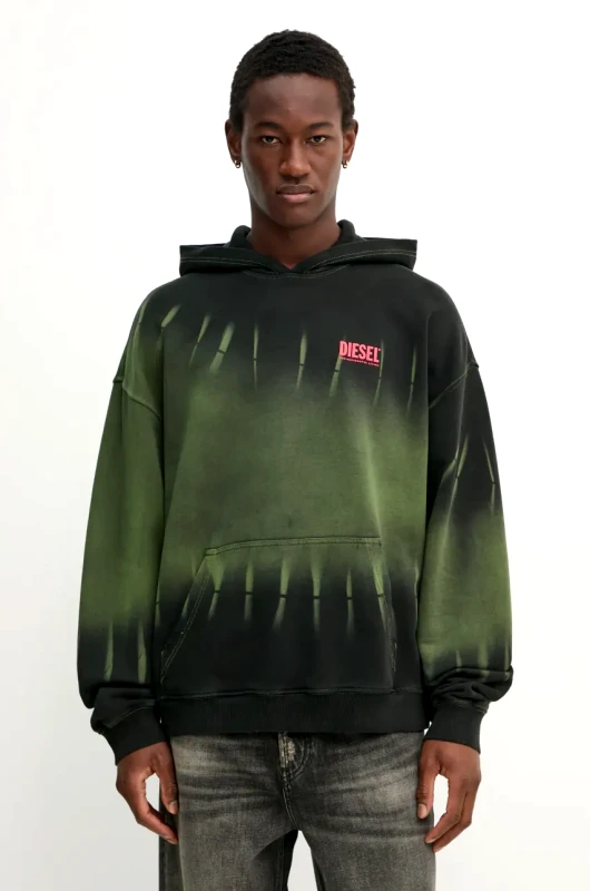 Diesel Μπλούζα Diesel S-BOXT-HOOD-R2 SWEAT-SHIRT χρώμα: πράσινο, με κουκούλα, A16123.0SLBP