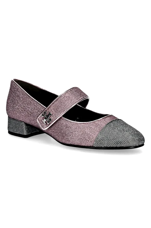 Tory Burch Γοβάκια σουέτ Tory Burch Cap-Toe Mary Jane Pave Heel Ballet χρώμα: ροζ, 162495-500