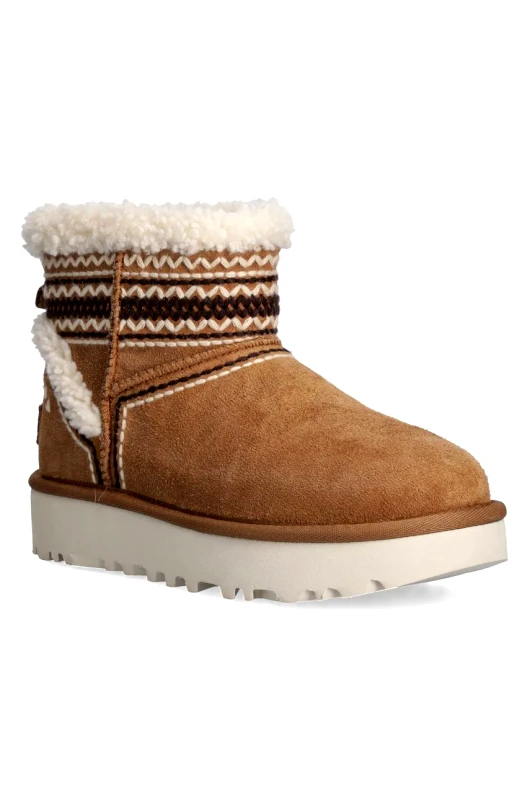 Ugg Μπότες σουέτ UGG Classic Mini Atherson χρώμα: καφέ, 1158281-CHE