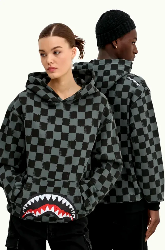 Sprayground Βαμβακερή μπλούζα Sprayground χρώμα: γκρι, με κουκούλα, SP611