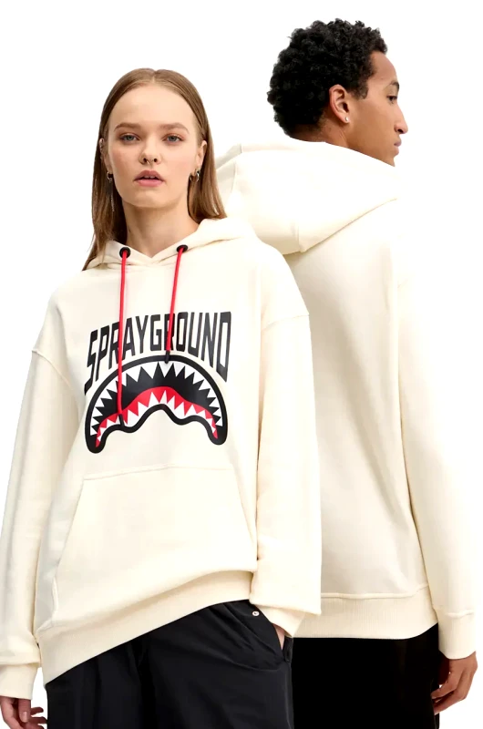 Sprayground Βαμβακερή μπλούζα Sprayground χρώμα: μπεζ, με κουκούλα, SP666