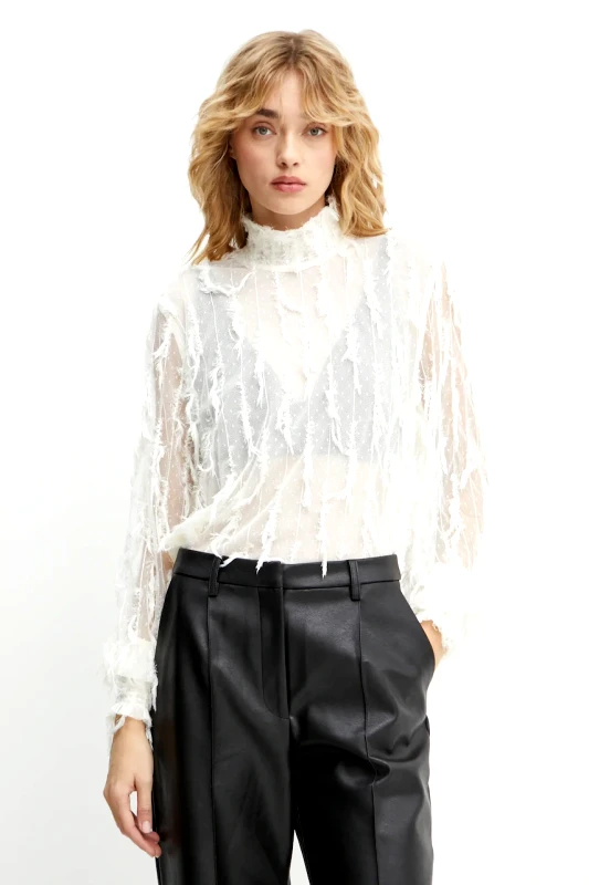 MUNTHE Μπλουζάκι MUNTHE SKALLO χρώμα: μπεζ, 244102824440