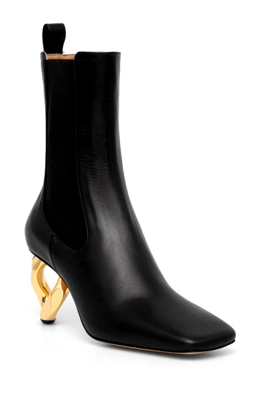 JW Anderson Δερμάτινες μπότες τσέλσι JW Anderson Chain Heel γυναικείες, χρώμα: μαύρο, ANW43021A