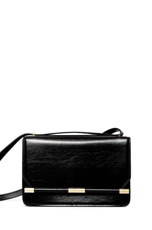 Victoria Beckham Δερμάτινη τσάντα Victoria Beckham χρώμα: μαύρο, B125AAC006189A