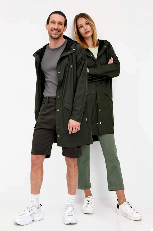 Rains Μπουφάν Rains 12020 Long Jacket χρώμα: πράσινο