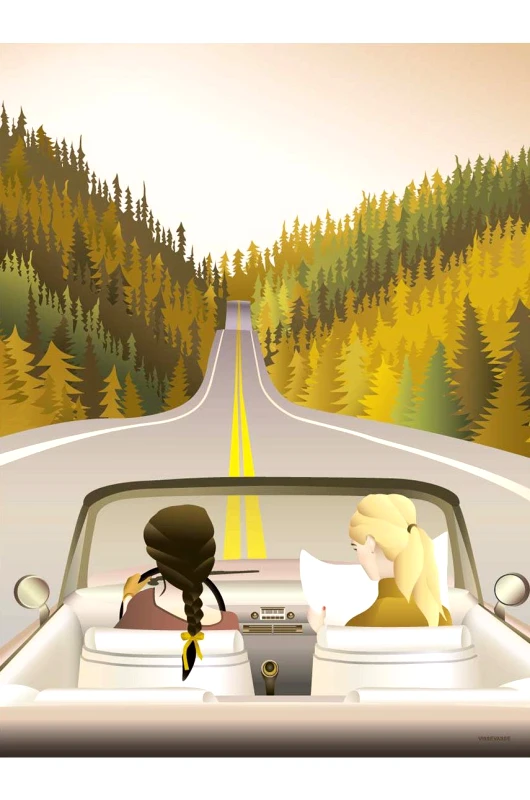 Vissevasse Vissevasse Αφίσα Road Trip 50x70 cm