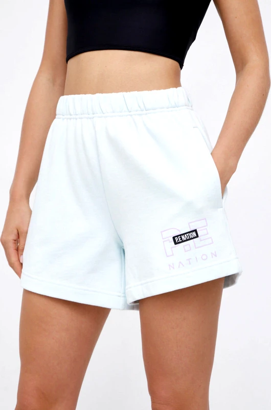 P.E Nation Βαμβακερό σορτσάκι P.E Nation γυναικείo, χρώμα: πράσινο