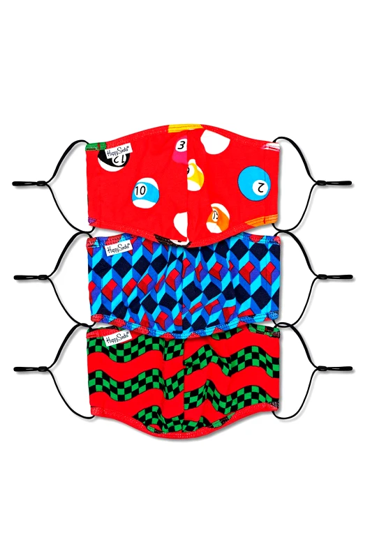 Happy Socks Happy Socks - Επαναχρησιμοποιήσιμη προστατευτική μάσκα (3-pack)