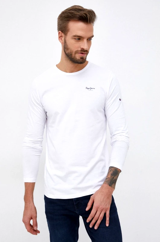 Pepe Jeans Longsleeve Pepe Jeans ORIGINAL BASIC 2 LONG N χρώμα: άσπρο