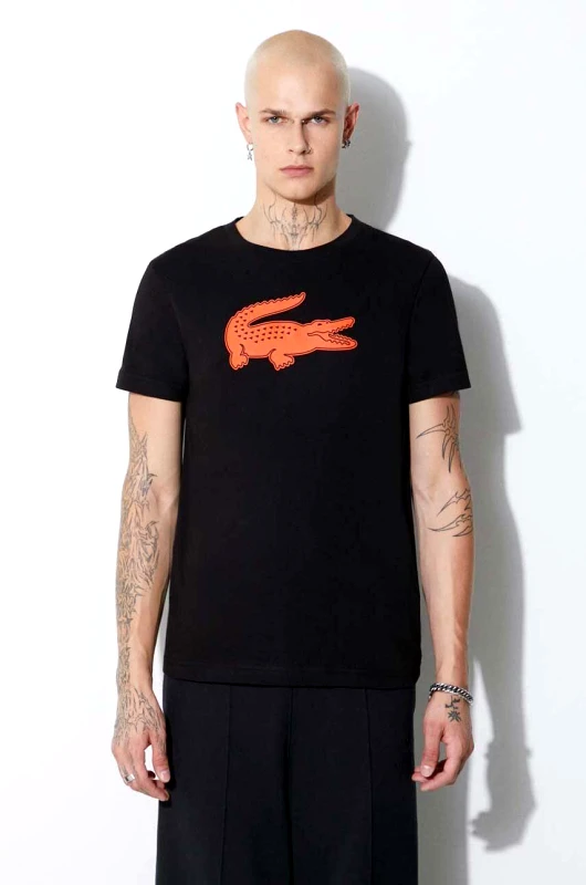 Lacoste Μπλουζάκι Lacoste χρώμα: μαύρο