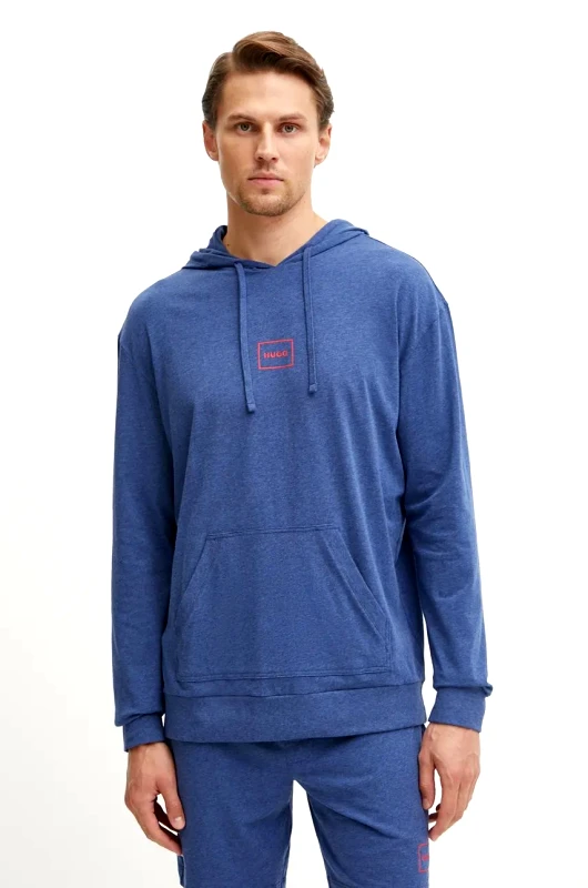 HUGO Φούτερ lounge HUGO χρώμα: ναυτικό μπλε, με κουκούλα, 50525244